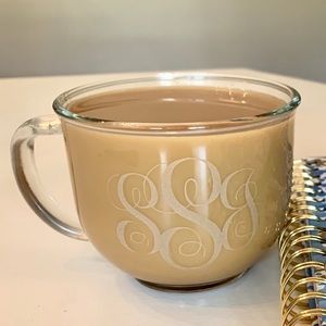 Customizable Glass Etched Coffee Mug